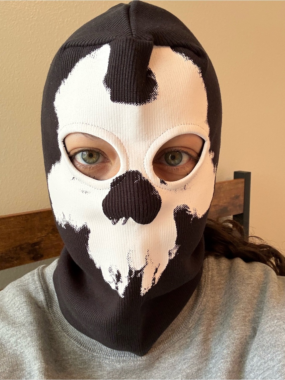 Black & White Skull Face Balaclava Hat